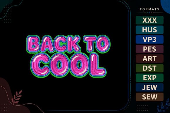 Back to Cool School Quote: Embroidery for Back to School Gifts