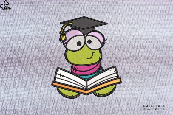 Cute Bookworm Graduation Embroidery: A Designer’s Review