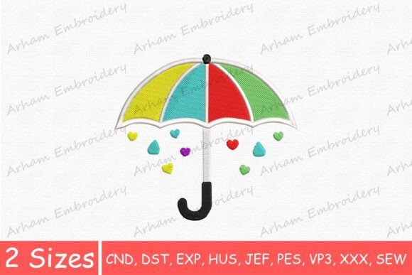 Cute Rainbow Rain Umbrella: An Embroidery Review